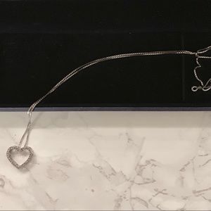 Zales Diamond White Gold Heart Pendant Necklace